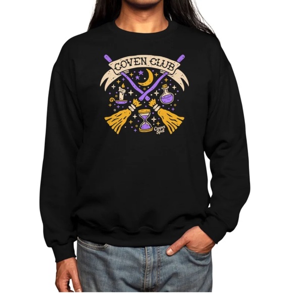 Threadless Tops - THREADLESS COVEN CLUB BY CASPER SPELL HALLOWEEN SWEATSHIRT NWOT UNISEX SMALL